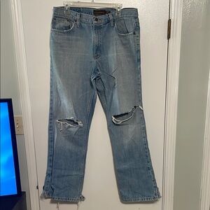 Aeropostale Blue Bootcut Jeans with Distressed Details